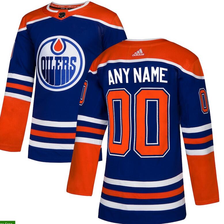Cheap Men Edmonton Oilers adidas Royal Alternate Authentic Custom NHL Jersey